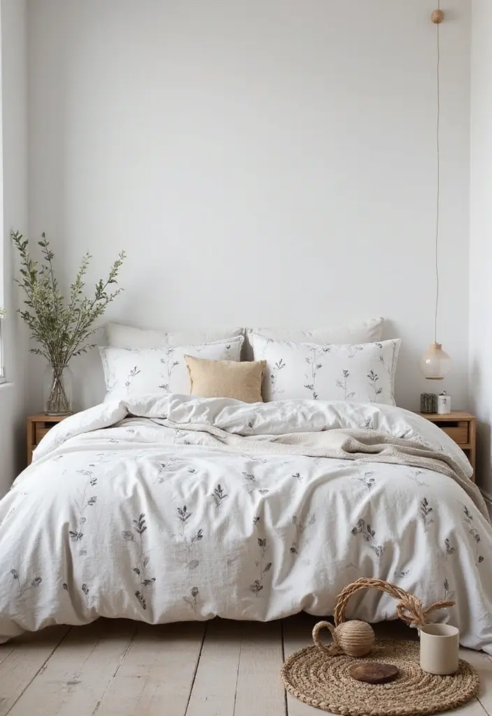 25 Bedroom Decor Ideas With Leaf Print Bedding For A Fresh Look 30 25 Bedroom Decor Ideas With Leaf Print Bedding For A Fresh Look - 10. Nordic Natural