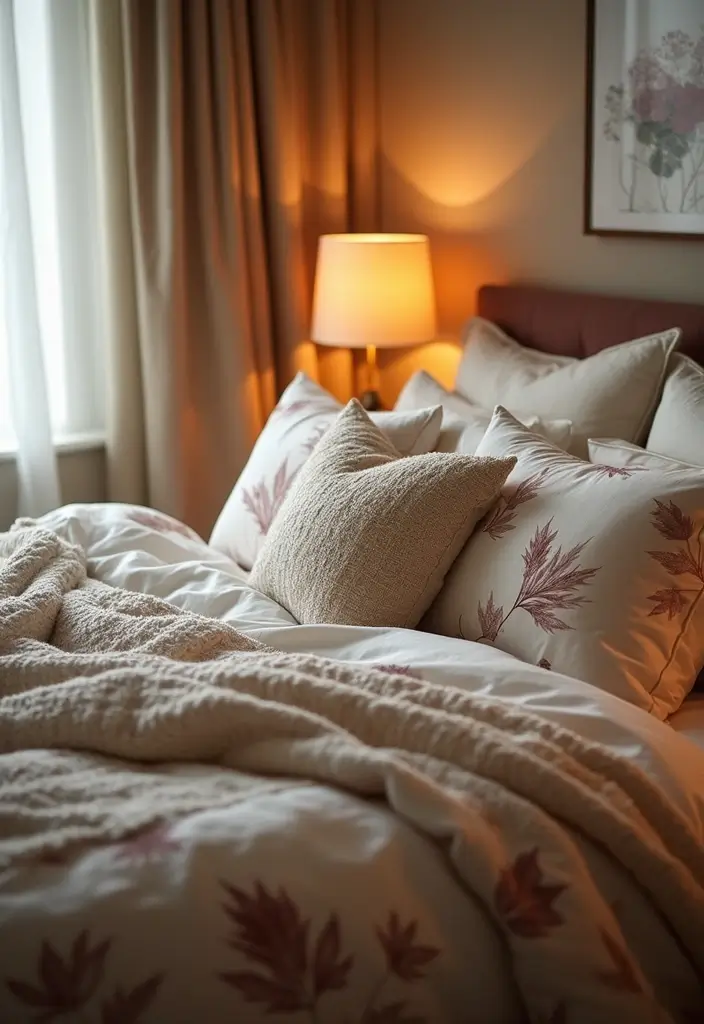 25 Bedroom Decor Ideas With Leaf Print Bedding For A Fresh Look 55 25 Bedroom Decor Ideas With Leaf Print Bedding For A Fresh Look - 21. Cozy Retreat