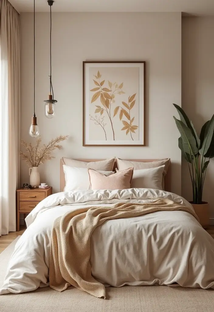 25 Bedroom Decor Ideas With Leaf Print Bedding For A Fresh Look 14 25 Bedroom Decor Ideas With Leaf Print Bedding For A Fresh Look - 6. Nature's Palette