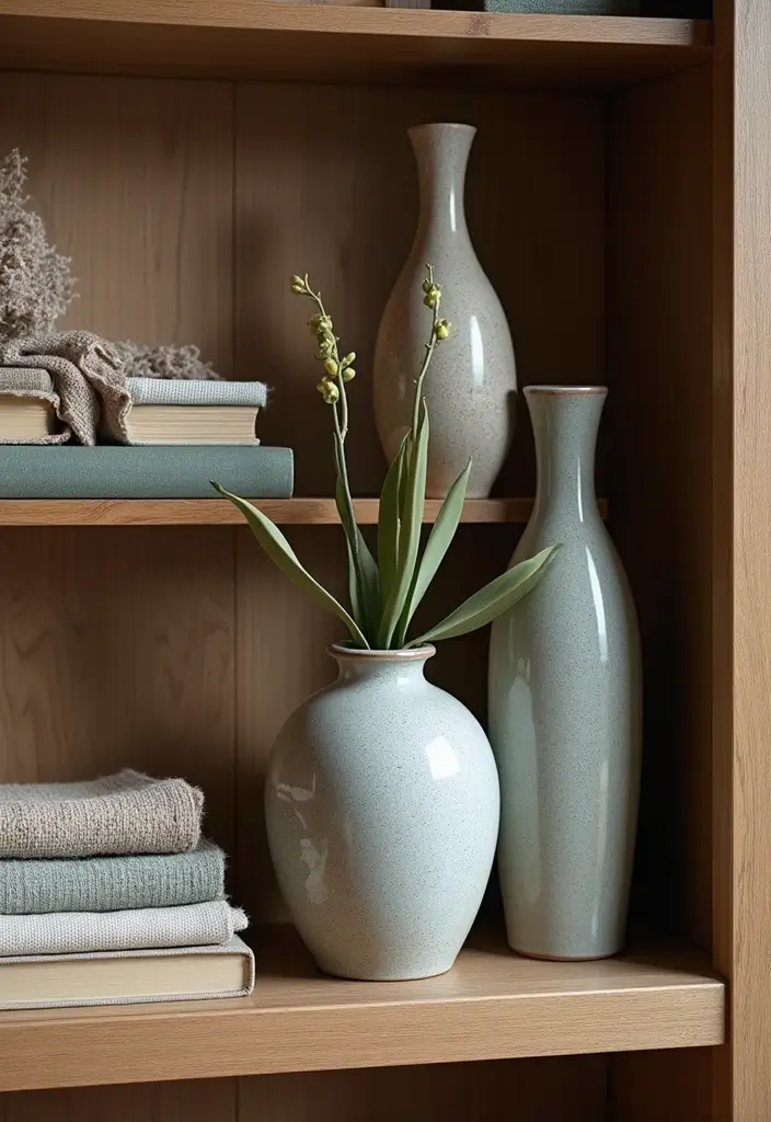 25 Decorative Bookshelf Styling Ideas With Vases And Candles 1 25 Decorative Bookshelf Styling Ideas With Vases And Candles - 1. Layered Textures with Vases