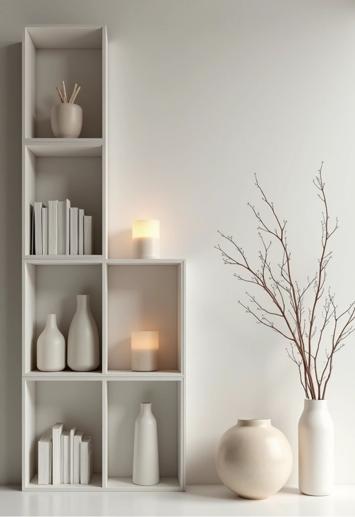 25 Decorative Bookshelf Styling Ideas With Vases And Candles 37 25 Decorative Bookshelf Styling Ideas With Vases And Candles - 17. Embracing Minimalism