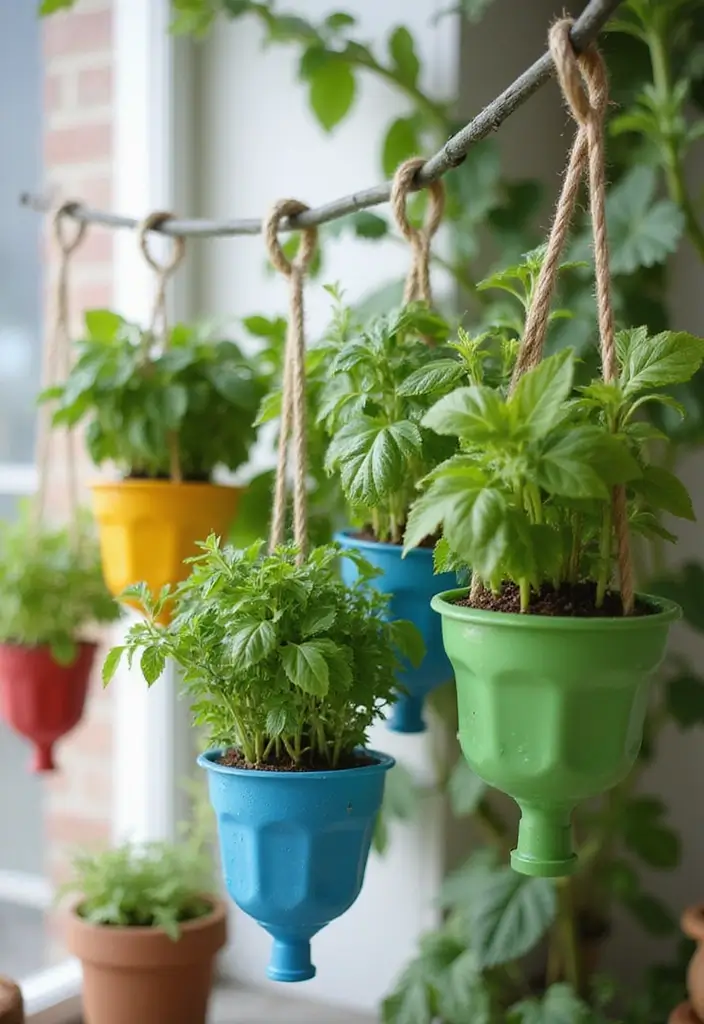 25 Home Decor Projects With Recycled Bottles For Sustainability 1 25 Home Decor Projects With Recycled Bottles For Sustainability - 1. Recycled Bottle Herb Garden