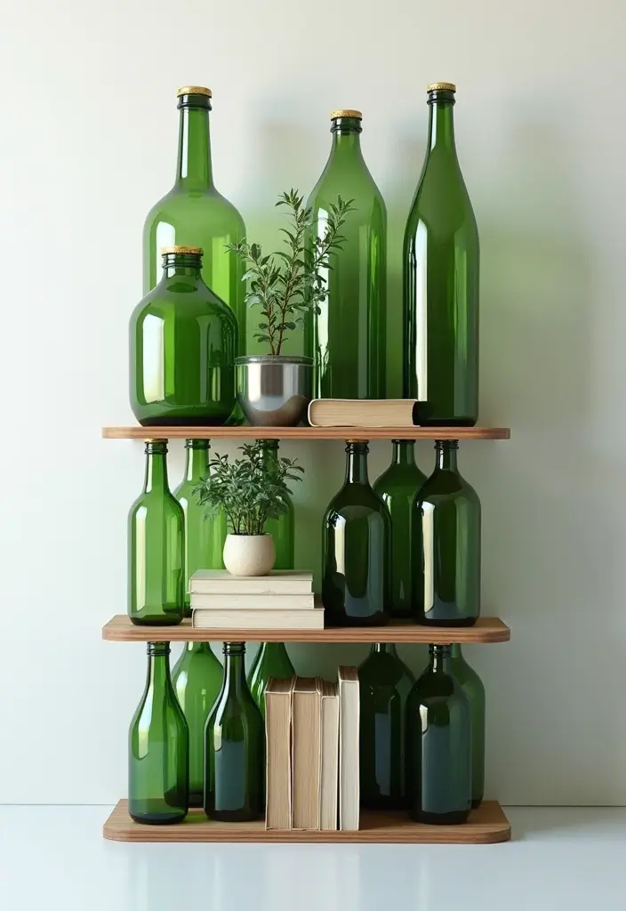 25 Home Decor Projects With Recycled Bottles For Sustainability 28 25 Home Decor Projects With Recycled Bottles For Sustainability - 14. Bottle Shelves