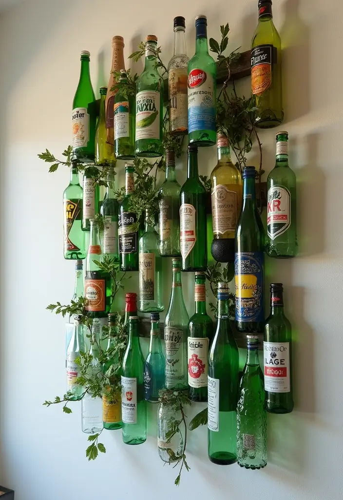 25 Home Decor Projects With Recycled Bottles For Sustainability 33 25 Home Decor Projects With Recycled Bottles For Sustainability - 17. Bottle Wall Hangings