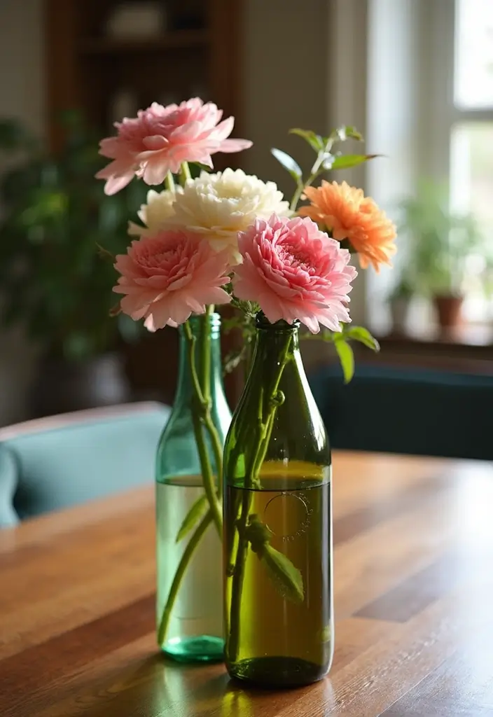 25 Home Decor Projects With Recycled Bottles For Sustainability 35 25 Home Decor Projects With Recycled Bottles For Sustainability - 19. Bottle Flower Holders