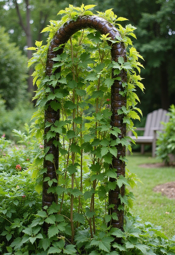 25 Home Decor Projects With Recycled Bottles For Sustainability 42 25 Home Decor Projects With Recycled Bottles For Sustainability - 20. Garden Trellis from Bottles