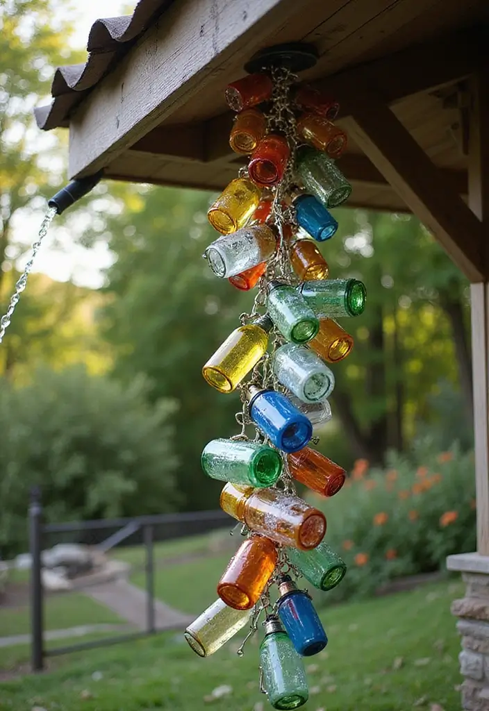25 Home Decor Projects With Recycled Bottles For Sustainability 47 25 Home Decor Projects With Recycled Bottles For Sustainability - 23. Decorative Bottle Rain Chains