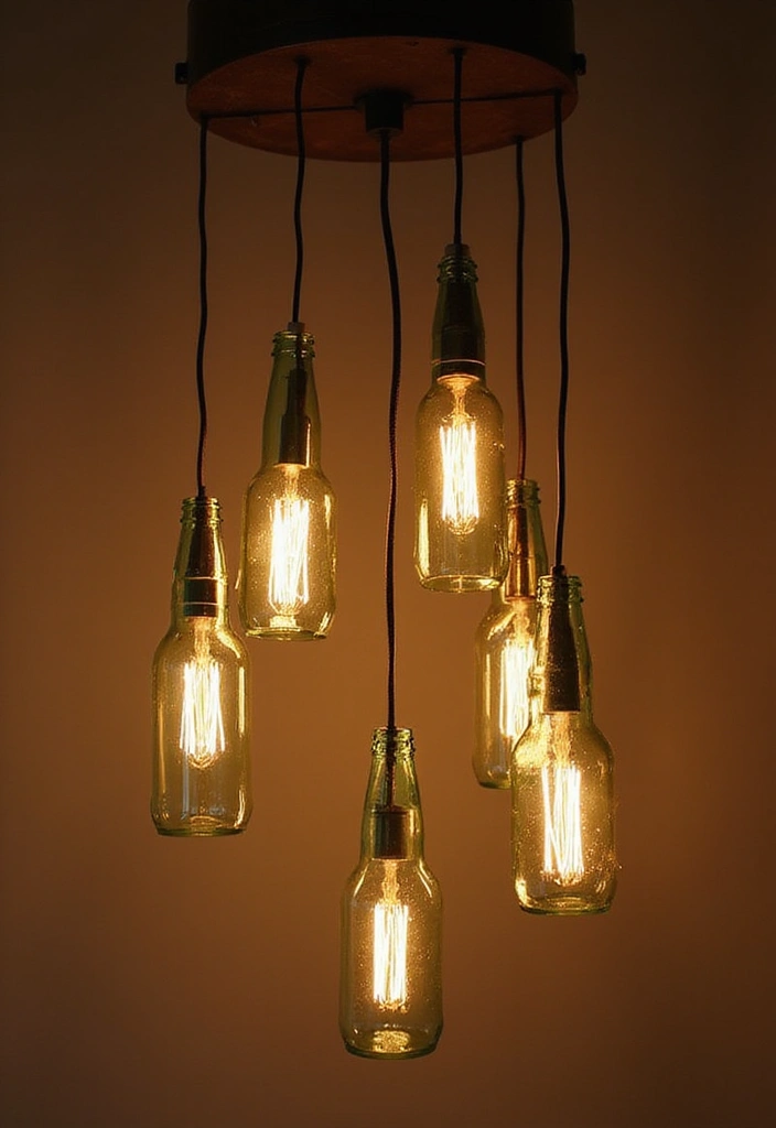 25 Home Decor Projects With Recycled Bottles For Sustainability 11 25 Home Decor Projects With Recycled Bottles For Sustainability - 3. Bottled Pendant Lights