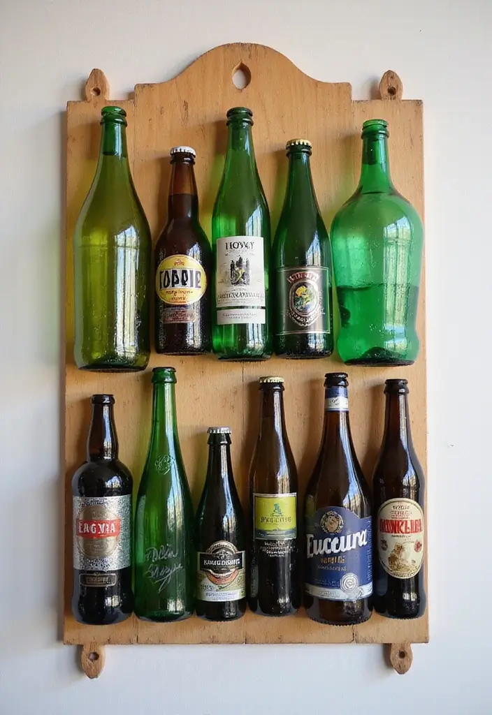 25 Home Decor Projects With Recycled Bottles For Sustainability 13 25 Home Decor Projects With Recycled Bottles For Sustainability - 5. Bottle Wall Art
