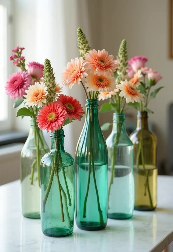 25 Home Decor Projects With Recycled Bottles For Sustainability 14 25 Home Decor Projects With Recycled Bottles For Sustainability - 6. Bottle Vases