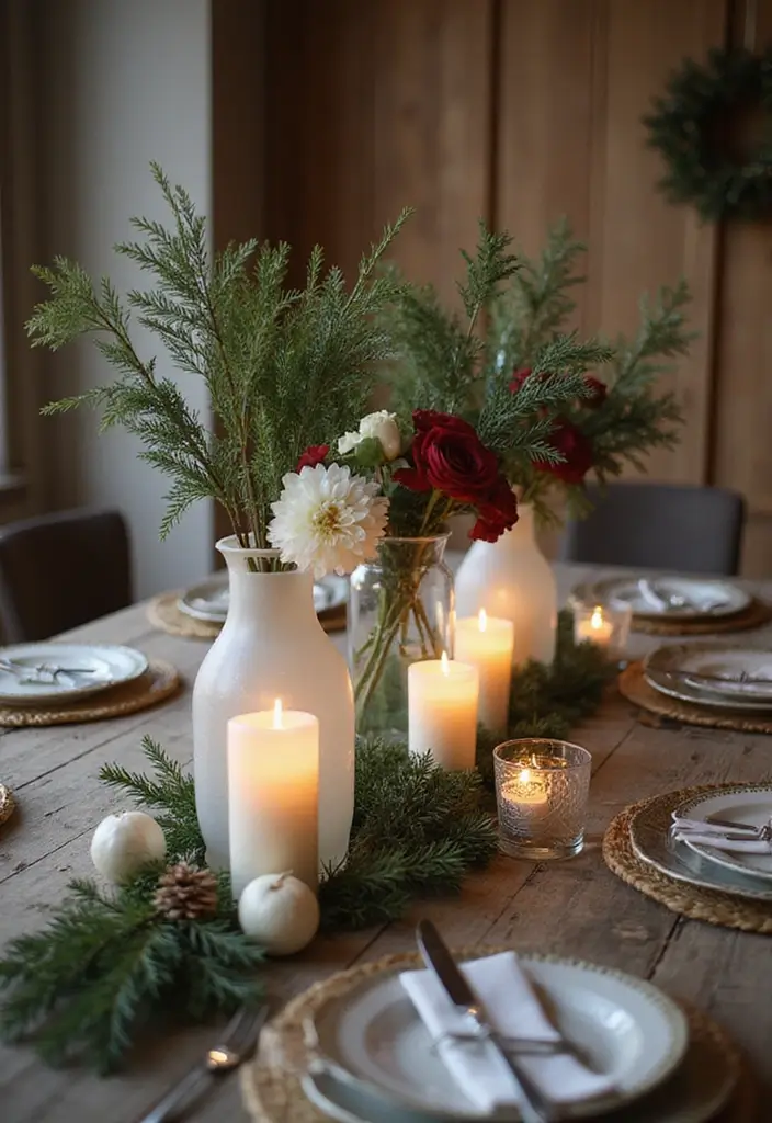 25 Tabletop Christmas Decor Ideas For Festive Charm 28 25 Tabletop Christmas Decor Ideas For Festive Charm - 16. Frosted Glass Accents
