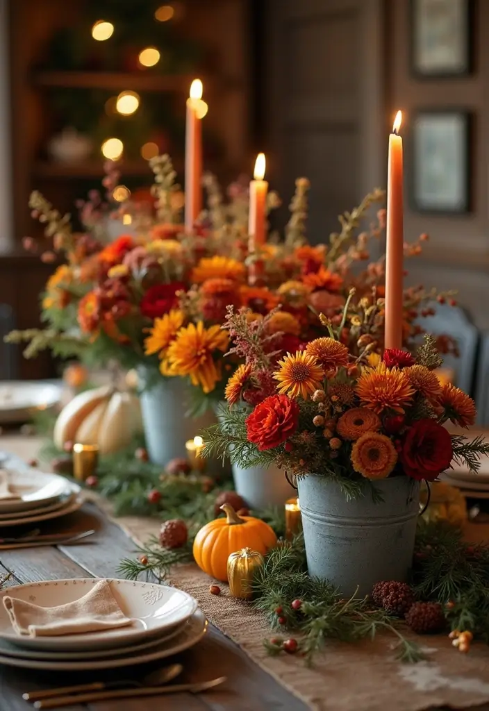 25 Tabletop Christmas Decor Ideas For Festive Charm 35 25 Tabletop Christmas Decor Ideas For Festive Charm - 19. Charming Rustic Buckets