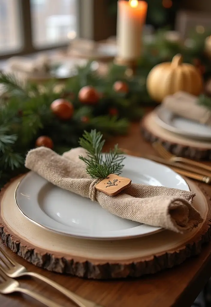 25 Tabletop Christmas Decor Ideas For Festive Charm 4 25 Tabletop Christmas Decor Ideas For Festive Charm - 4. Rustic Place Settings