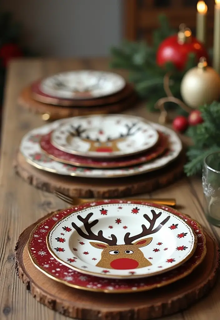 25 Tabletop Christmas Decor Ideas For Festive Charm 6 25 Tabletop Christmas Decor Ideas For Festive Charm - 6. Holiday-Themed Plates
