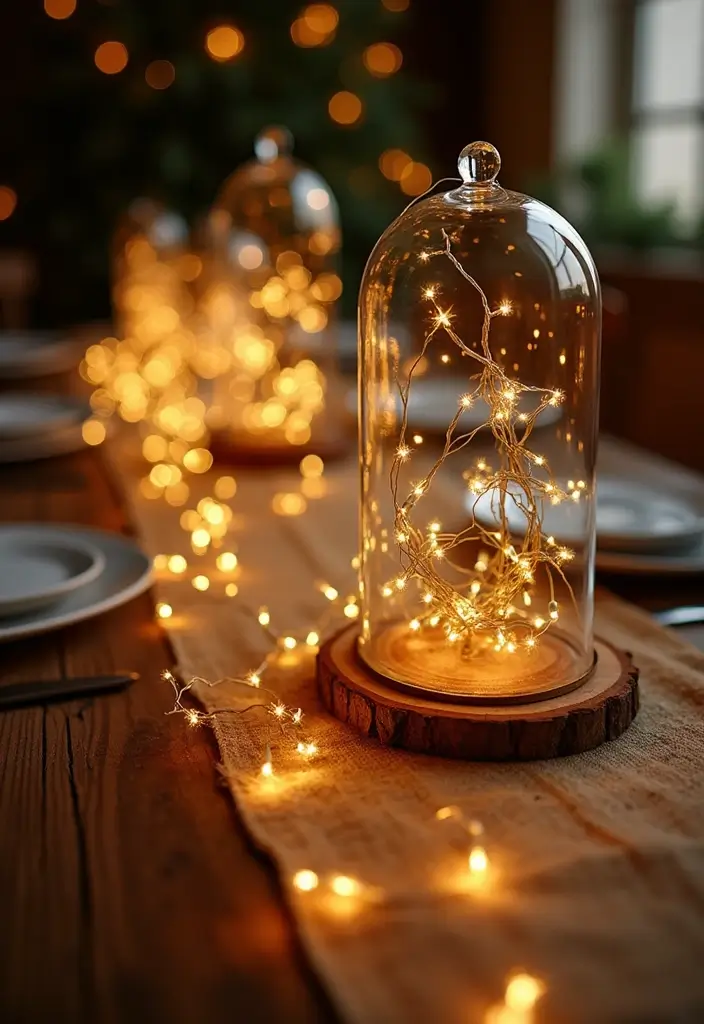 25 Tabletop Christmas Decor Ideas For Festive Charm 7 25 Tabletop Christmas Decor Ideas For Festive Charm - 7. Twinkling Fairy Lights