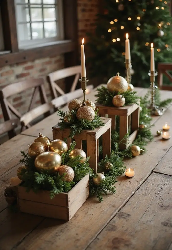 25 Tabletop Christmas Decor Ideas For Festive Charm 9 25 Tabletop Christmas Decor Ideas For Festive Charm - 9. Rustic Wooden Crates