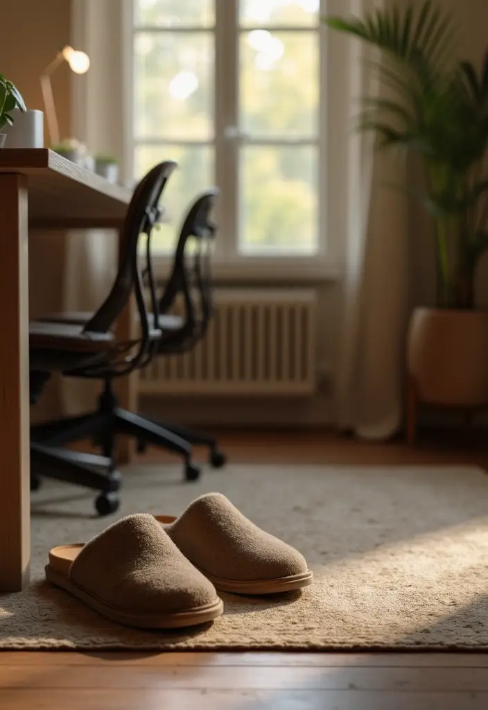 25 Zen Office Decor Ideas To Create Calm Work Spaces 62 25 Zen Office Decor Ideas To Create Calm Work Spaces - 24. Choose Comfortable Footwear