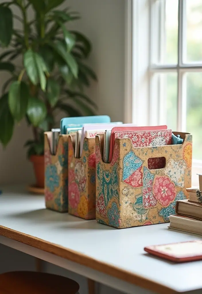 26 Creative Ideas For Sustainable Office Decor 32 26 Creative Ideas For Sustainable Office Decor - 12. Upcycled File Organizers