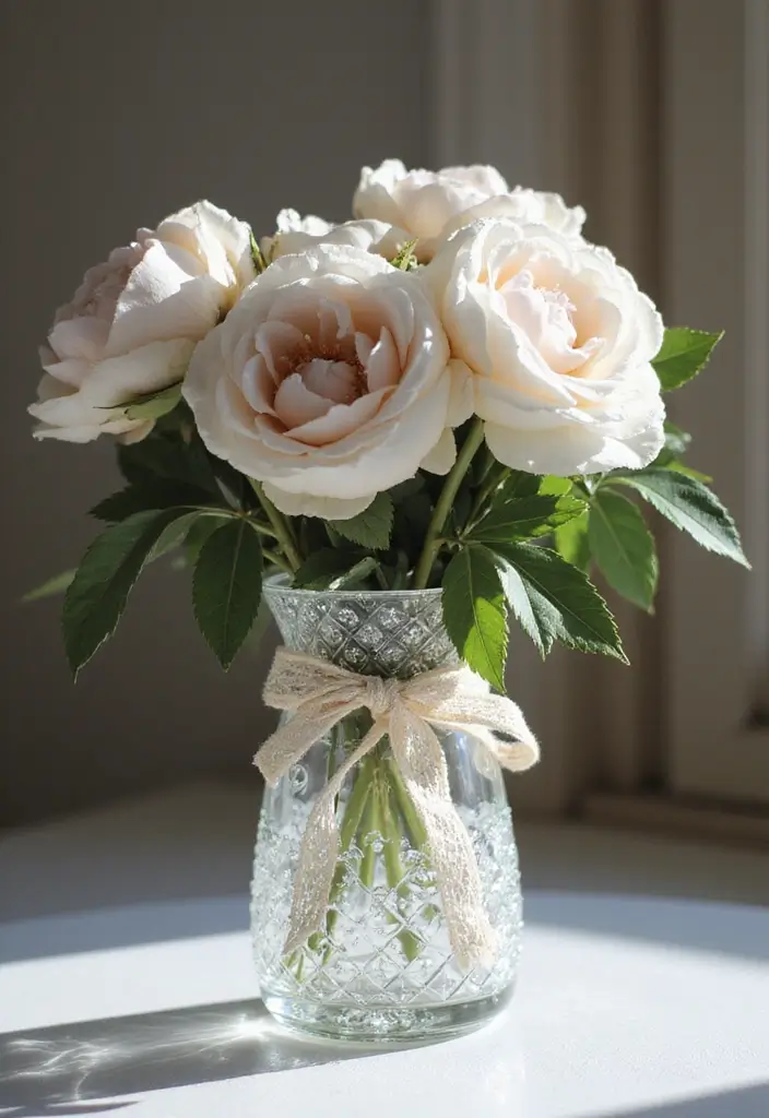 26 Decorative Glass Vases With Lace And Ribbon You’ll Love 38 26 Decorative Glass Vases With Lace And Ribbon You’ll Love - 14. Elegant Crystal Vases