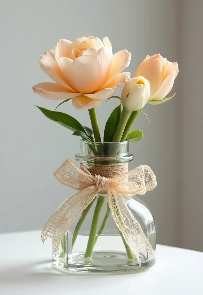 26 Decorative Glass Vases With Lace And Ribbon You’ll Love 62 26 Decorative Glass Vases With Lace And Ribbon You’ll Love - 22. Glass Clutch Vases