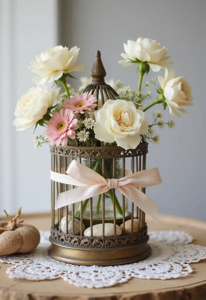 26 Decorative Glass Vases With Lace And Ribbon You’ll Love 72 26 Decorative Glass Vases With Lace And Ribbon You’ll Love - 24. Decorative Birdcage Vases
