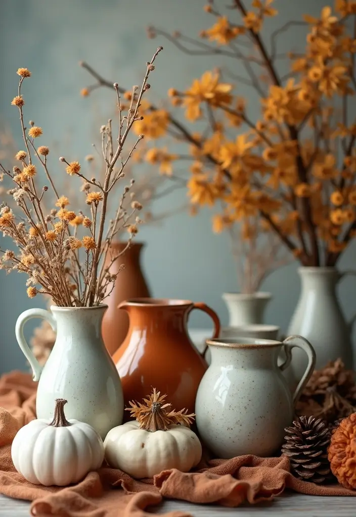 26 Decorative Vase And Pitcher Arrangements For Tabletops 16 26 Decorative Vase And Pitcher Arrangements For Tabletops - 10. Seasonal Switch-Up