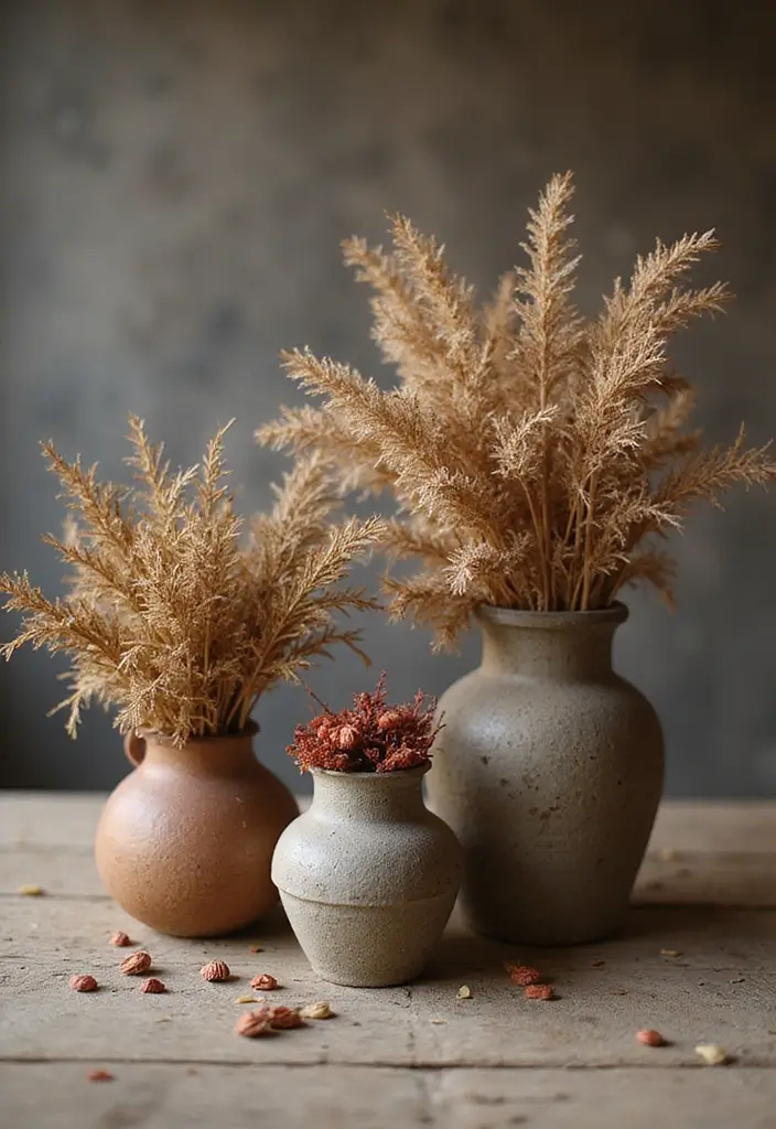 26 Decorative Vase And Pitcher Arrangements For Tabletops 25 26 Decorative Vase And Pitcher Arrangements For Tabletops - 17. Dried Flower Arrangements