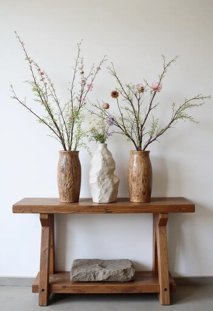 26 Decorative Vases On Wooden Consoles For Natural Warmth 25 26 Decorative Vases On Wooden Consoles For Natural Warmth - 13. Use of Natural Elements