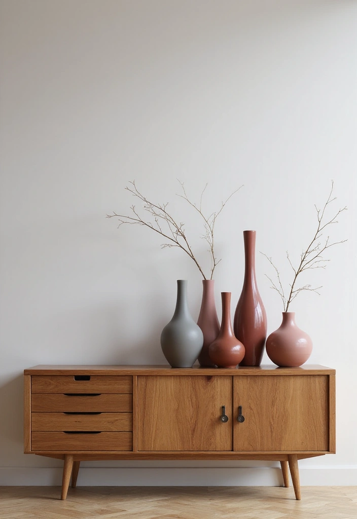 26 Decorative Vases On Wooden Consoles For Natural Warmth 26 26 Decorative Vases On Wooden Consoles For Natural Warmth - 14. Monochromatic Magic