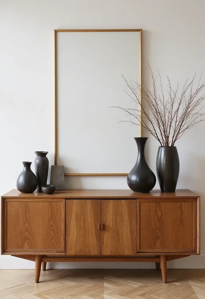26 Decorative Vases On Wooden Consoles For Natural Warmth 40 26 Decorative Vases On Wooden Consoles For Natural Warmth - 20. Emphasizing Vertical Space
