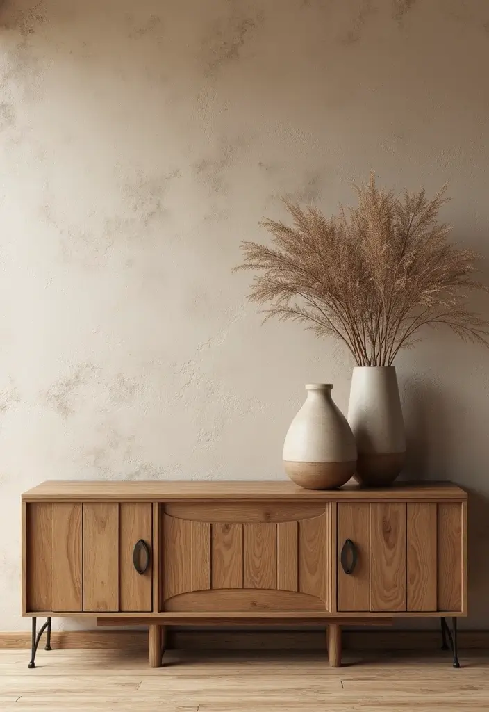 26 Decorative Vases On Wooden Consoles For Natural Warmth 44 26 Decorative Vases On Wooden Consoles For Natural Warmth - 22. Textured Wall Backdrops