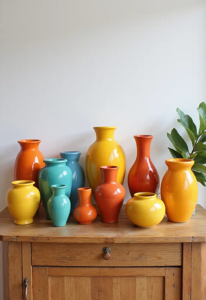 26 Decorative Vases On Wooden Consoles For Natural Warmth 16 26 Decorative Vases On Wooden Consoles For Natural Warmth - 4. Ceramic Colors