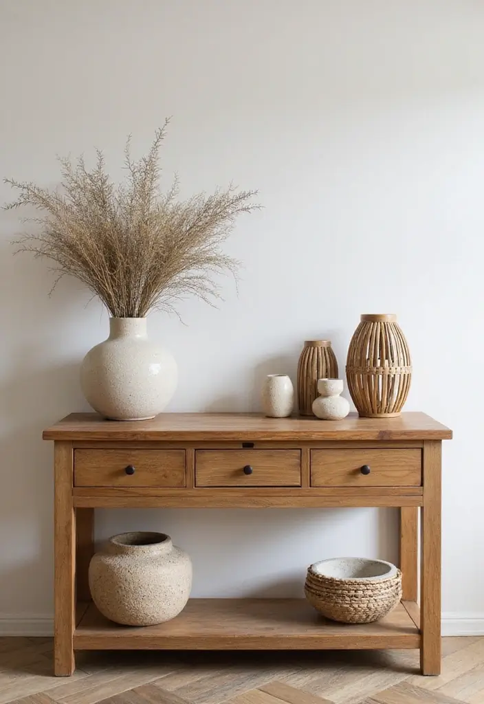 26 Decorative Vases On Wooden Consoles For Natural Warmth 17 26 Decorative Vases On Wooden Consoles For Natural Warmth - 5. Nature-Inspired Textures