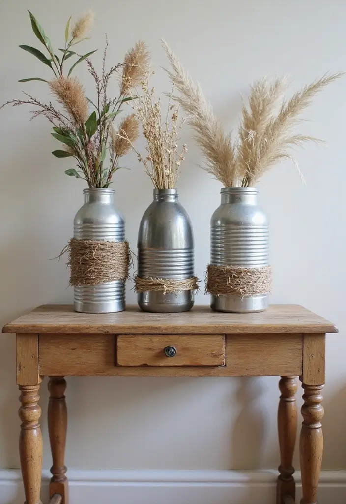26 Decorative Vases On Wooden Consoles For Natural Warmth 19 26 Decorative Vases On Wooden Consoles For Natural Warmth - 7. Eco-Chic Upcycled Designs