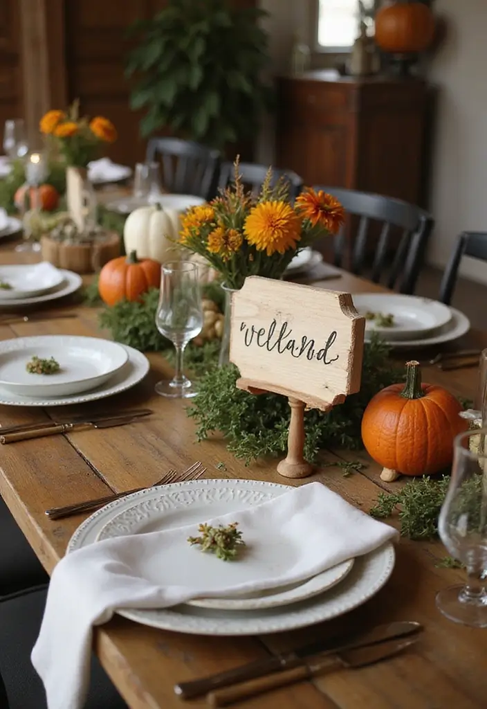 26 Fall Tabletop Decor Ideas For Warm Seasonal Touches 65 26 Fall Tabletop Decor Ideas For Warm Seasonal Touches - 11. Seasonal Themed Signage