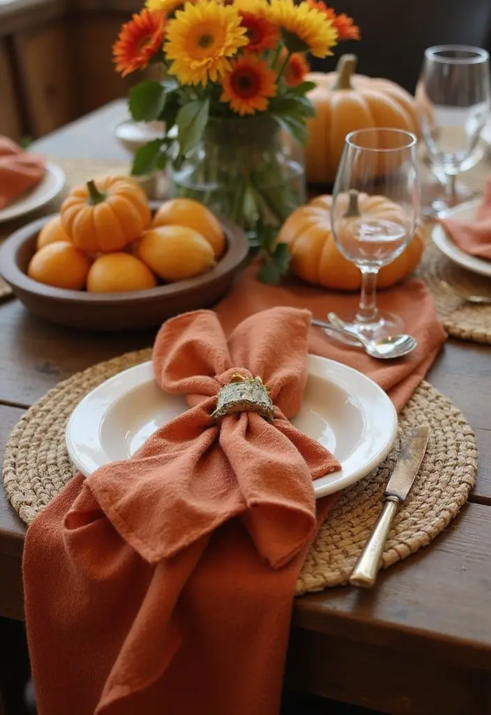 26 Fall Tabletop Decor Ideas For Warm Seasonal Touches 8 26 Fall Tabletop Decor Ideas For Warm Seasonal Touches - 2. Layered Textiles for Warmth
