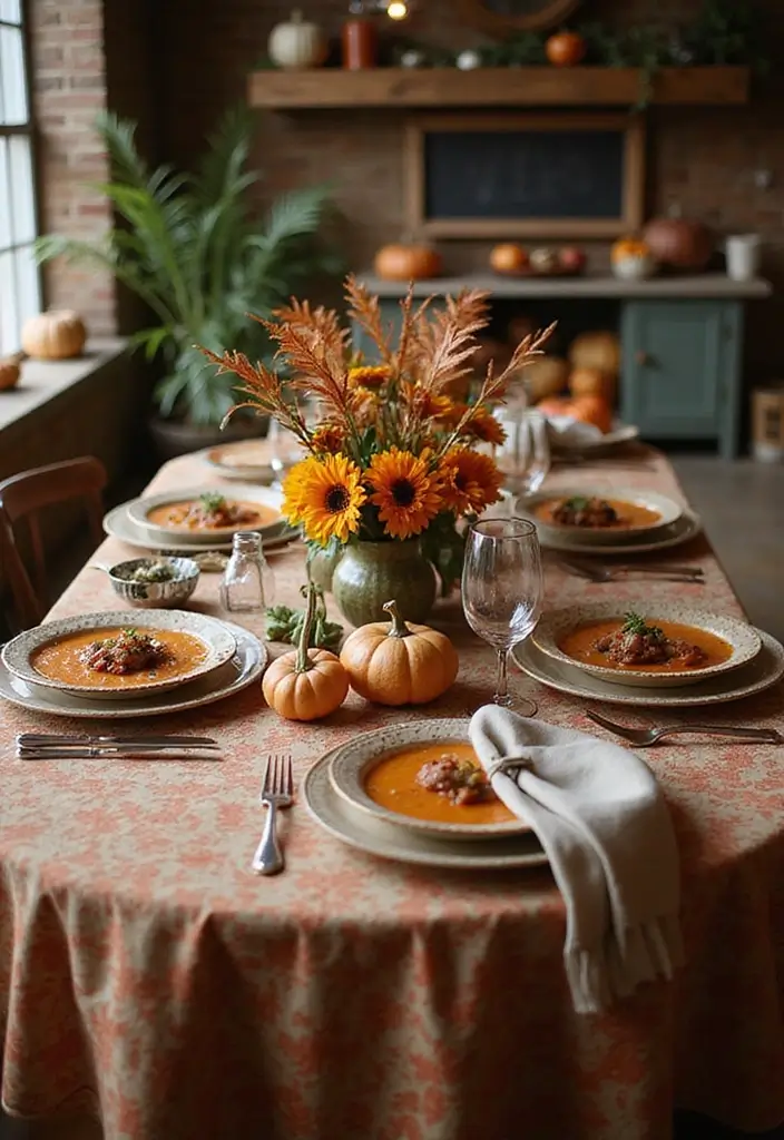 26 Fall Tabletop Decor Ideas For Warm Seasonal Touches 138 26 Fall Tabletop Decor Ideas For Warm Seasonal Touches - 22. Seasonal Tablecloths