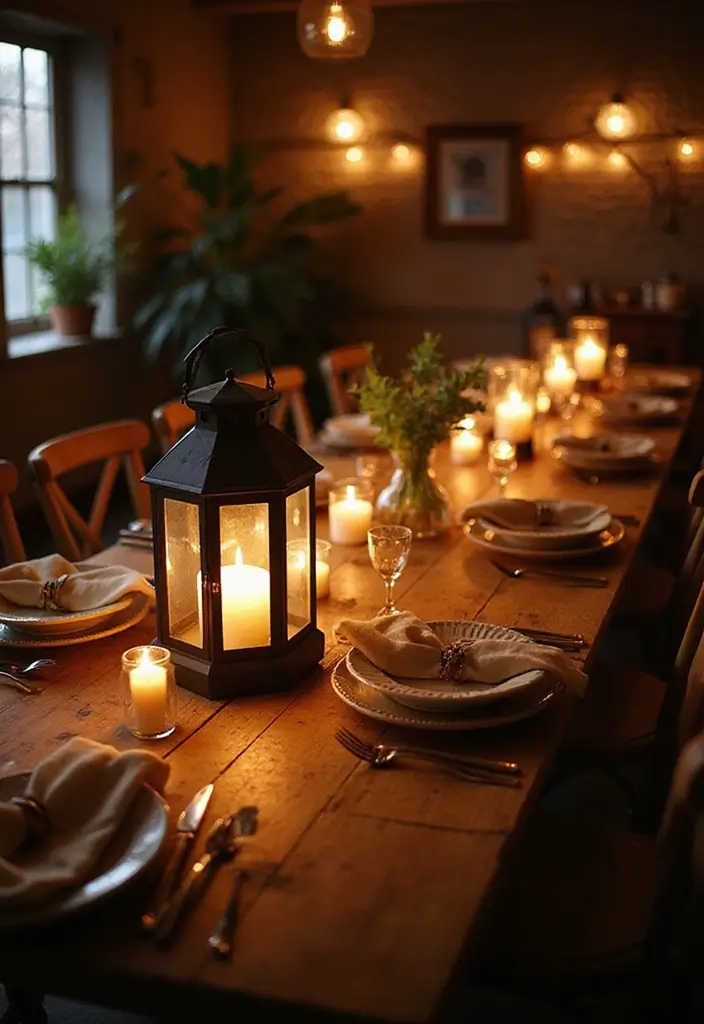 26 Fall Tabletop Decor Ideas For Warm Seasonal Touches 156 26 Fall Tabletop Decor Ideas For Warm Seasonal Touches - 26. Warm Rustic Lighting