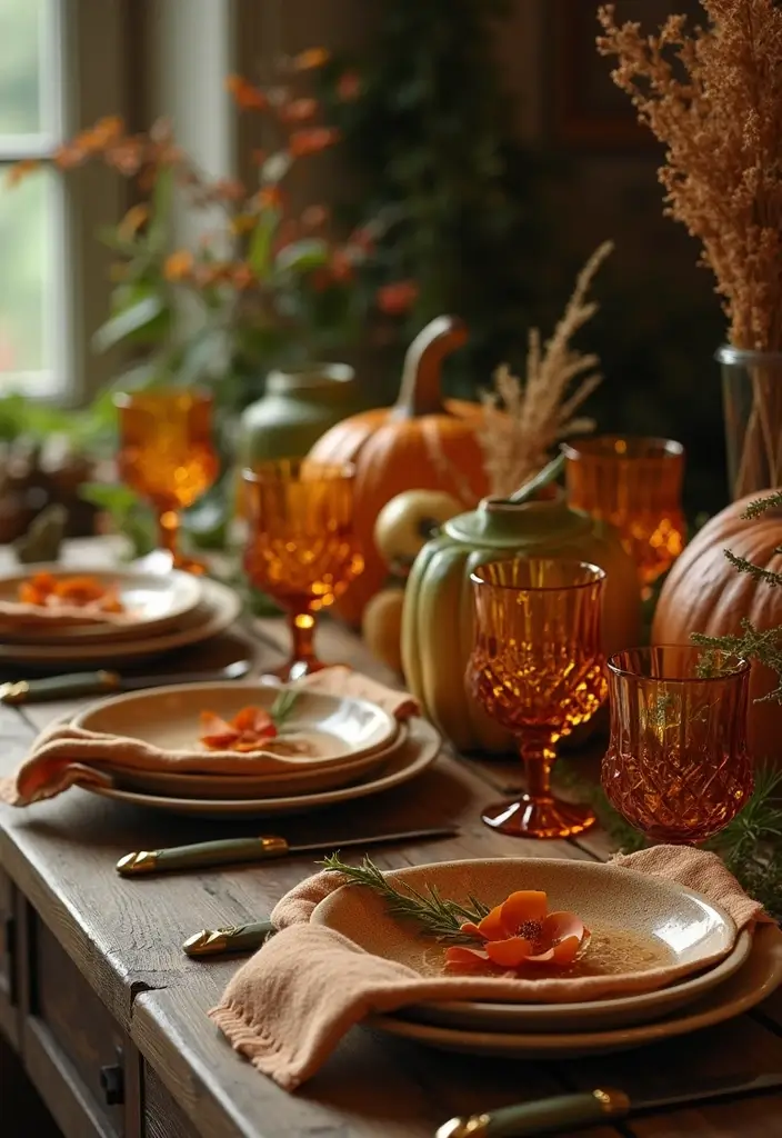 26 Fall Tabletop Decor Ideas For Warm Seasonal Touches 37 26 Fall Tabletop Decor Ideas For Warm Seasonal Touches - 7. Rustic Glassware