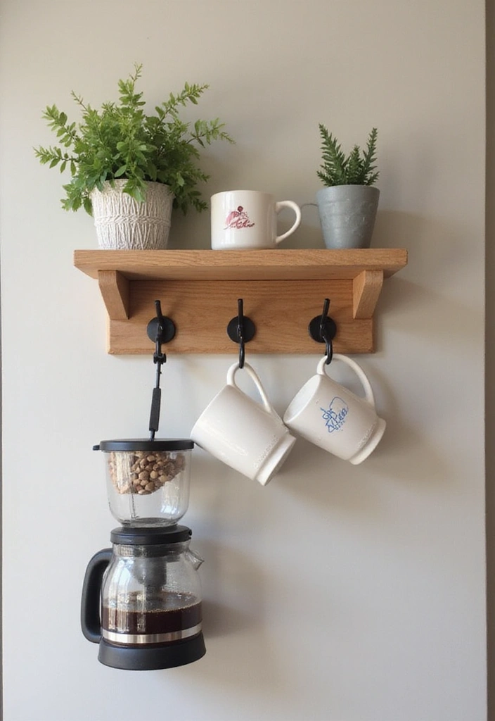 26 Home Decor Coffee Bar Ideas For Cozy Corners - 11. Space-Saving Wall-Mounted Coffee Station
