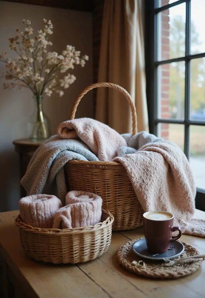 26 Home Decor Coffee Bar Ideas For Cozy Corners - 19. Cozy Blanket Corner