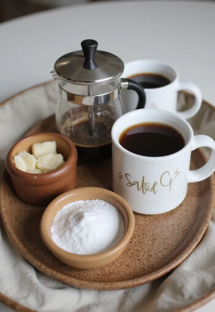 26 Home Decor Coffee Bar Ideas For Cozy Corners - 23. Decorative Tray Coffee Set-Up