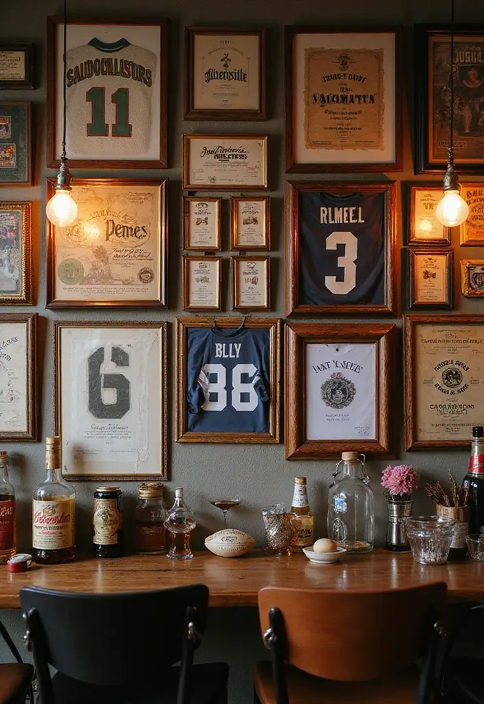 26 Home Sports Bar Decor Ideas For Game Nights 2 26 Home Sports Bar Decor Ideas For Game Nights - 2. Vintage Sports Memorabilia