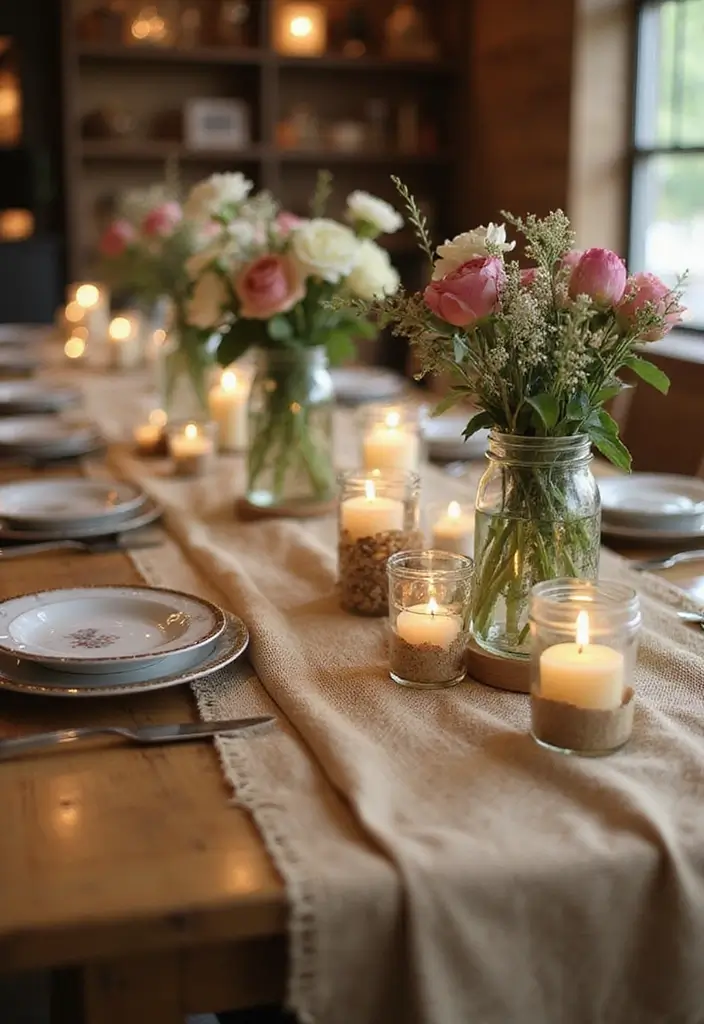 26 Tabletop Decor Ideas For Elegant Dining Rooms 3 26 Tabletop Decor Ideas For Elegant Dining Rooms - 3. Mason Jar Table Settings