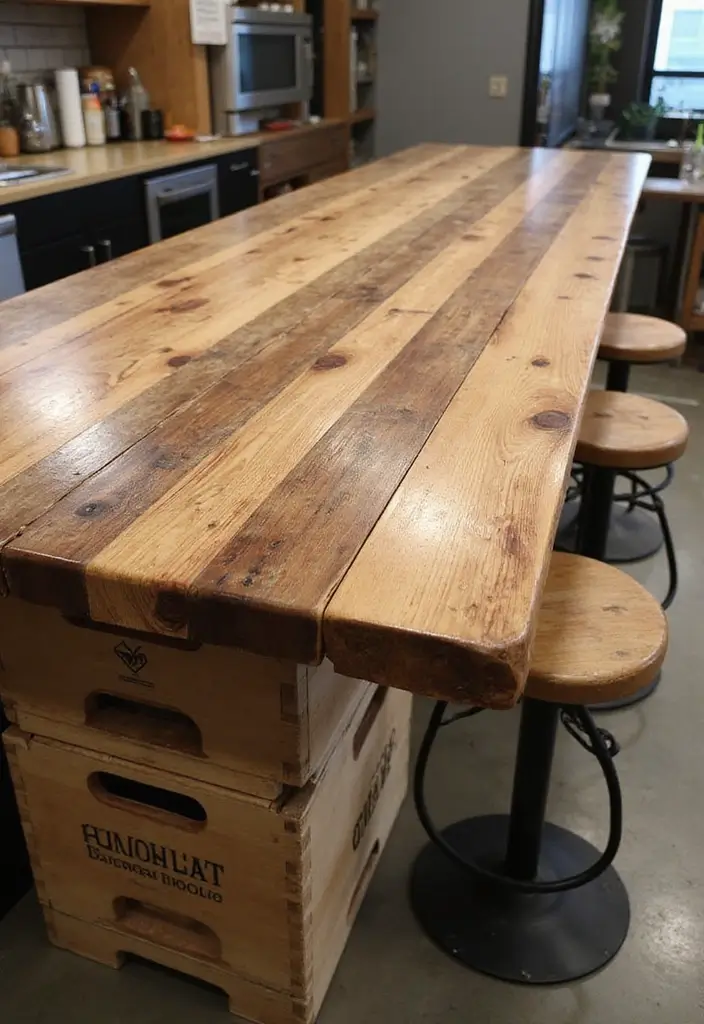 27 DIY Home Bar Decor Projects To Personalize Your Space 1 27 DIY Home Bar Decor Projects To Personalize Your Space - 1. Reclaimed Wood Bar Top