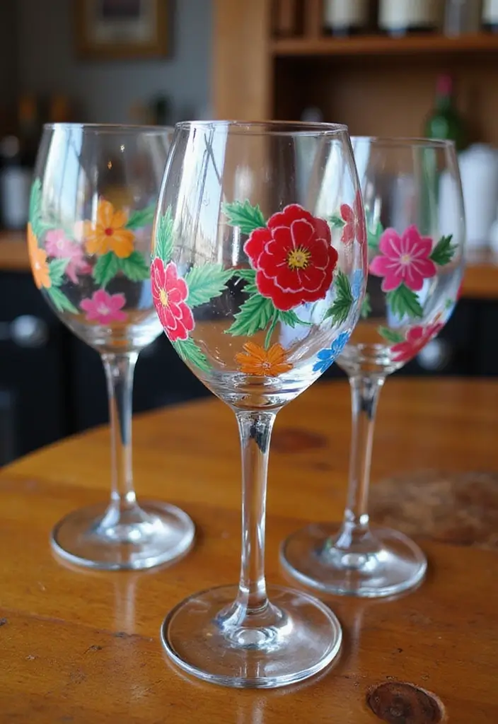 27 DIY Home Bar Decor Projects To Personalize Your Space 24 27 DIY Home Bar Decor Projects To Personalize Your Space - 12. Painted Wine Glasses