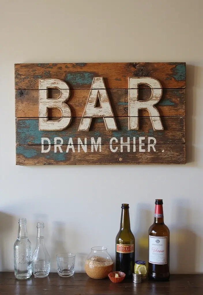 27 DIY Home Bar Decor Projects To Personalize Your Space 28 27 DIY Home Bar Decor Projects To Personalize Your Space - 14. Personalized Bar Sign