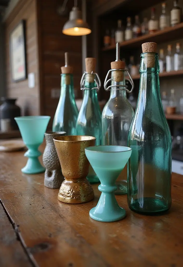 27 DIY Home Bar Decor Projects To Personalize Your Space 31 27 DIY Home Bar Decor Projects To Personalize Your Space - 17. Upcycled Bottle Bar Tools