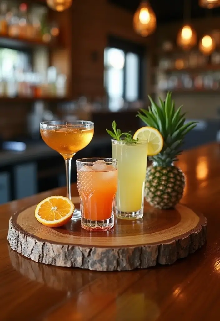 27 DIY Home Bar Decor Projects To Personalize Your Space 49 27 DIY Home Bar Decor Projects To Personalize Your Space - 23. Wood Slice Centerpiece