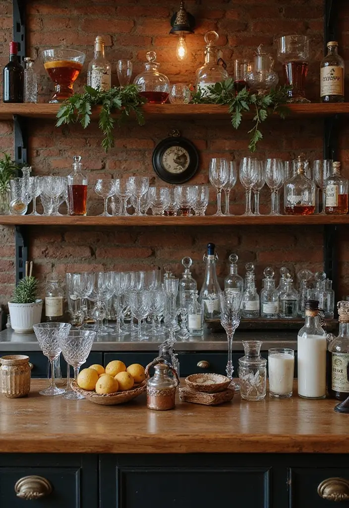 27 DIY Home Bar Decor Projects To Personalize Your Space 52 27 DIY Home Bar Decor Projects To Personalize Your Space - 26. Decorative Glassware Display